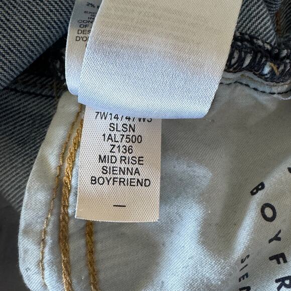 Lucky SZ 4/27 Boyfriend Sienna Jeans Mid-Rise Distressed Frayed Hem Stretch Blue - Picture 14 of 14